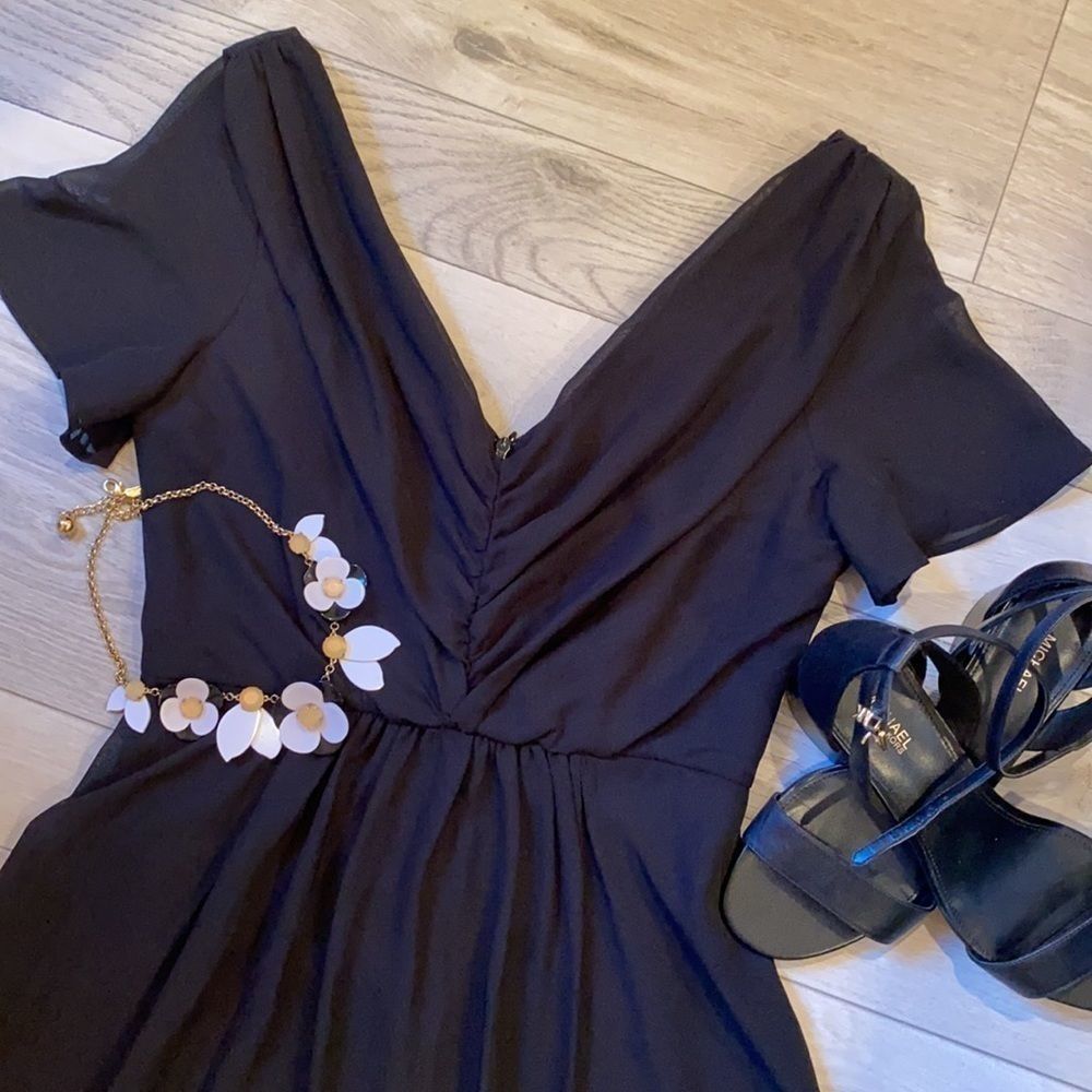 Black chiffon gown NWT